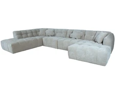 Home4You Kampinė sofa FORTE U formos, LC, smėlio spalvos