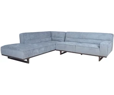 Home4You Kampinė sofa HASSO LC, Sidabrinė pilka, Kairinis kampas