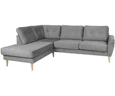 Home4You Kampinė sofa HEIVI LC pilka aksominė