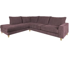 Home4You Kampinė sofa LAYLA LC Pilkai rožinė