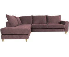 Home4You Kampinė sofa LAYLA LC Pilkai rožinė