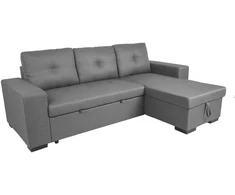 Home4You Kampinė sofa-lova CARITA, tamsiai pilka
