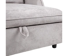 Home4You Kampinė sofa-lova CLOUD šviesiai pilka