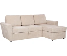 Home4You Kampinė sofa-lova INGA, smėlio spalvos