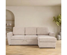 Home4You Kampinė miegamoji sofa „INGA“, smėlio spalvos