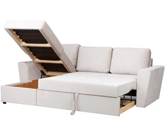 Home4You Kampinė miegamoji sofa „INGMAR“, smėlio spalvos