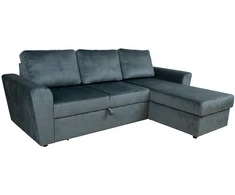Home4You Kampinė sofa-lova INGMAR, tamsiai pilka