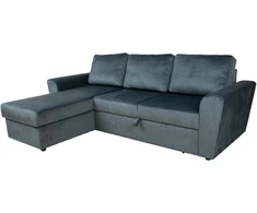 Home4You Kampinė sofa-lova INGMAR, tamsiai pilka