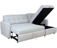 Home4You Kampinė sofa-lova WAIOLA pilka