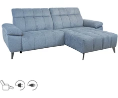 Home4You Elektrinė Kampinė sofa LUZERN dešinioji kampinė, melsva