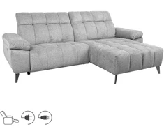 Home4You Elektrinė Kampinė sofa LUZERN dešinioji kampinė, pilka