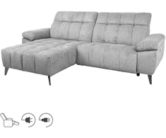 Home4You Elektrinė kampinė sofa LUZERN KK, pilkas