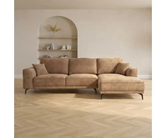Home4You Kampinė sofa OLIVIA RC, smėlio spalvos