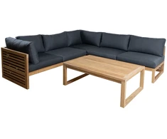 Home4You Komplektas SERENITY Kampinė sofa 2+2+1 ir stalas