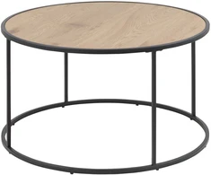 Home4You Kavos staliukas SEAFORD 120x60xH105 cm, stalviršis: laminuotos drožlių plokštės, spalva: ąžuolo, rėmas: juodas metalas