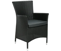 Fotelis Home4You Kėdė WICKER-1 juoda