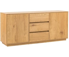 Home4You Side board SACHA 160x40xH74cm, melamine with oak decor