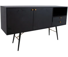 Home4You Šoninė lenta LUXEMBOURG 150x40xH80cm, juoda