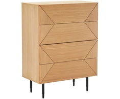 Fotelis Home4You Komoda NATE 75x40xH102cm, ąžuolas