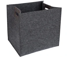 Home4You Pintinė MAX FELT-1 40x32xH37 cm, tamsiai pilkas veltinis, su poliuretanu dengtomis šoninėmis skylutėmis