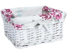 Home4You Pintinė MAX-5 24x18xH12 cm, pinta, spalva: balta, su audiniu