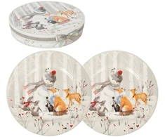 Home4You Lėkštės MIA SNOW D26cm 2vnt dovanų dėžutėje