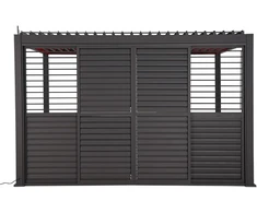 Home4You Louver slankiojanti siena 279x236,5 cm tamsiai pilkas aliuminis