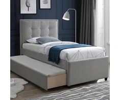 Home4You Platinum Lova OSWALDO 90x200cm, su dviem čiužiniais HARMONY UNO, platinos pilka