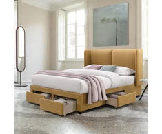 Home4You Lova su čiužiniu Harmony Delux 175x218x114 cm Geltona Mediena Audinys Su Saugykla