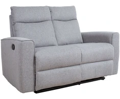 Home4You Dvivietė sofa MORA su rankiniu mechanizmu, pilka