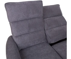 Home4You Atlošiama sofa BOWERS 2-vietė Su elektriniu mechanizmu Melsvai pilka