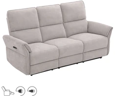Home4You Sofa-reglaineris DAMIKA Trivietė Elektrinė Pilka