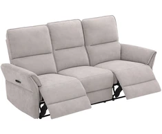 Home4You 3 vietų sofa DAMIKA su elektriniu mechanizmu, pilka