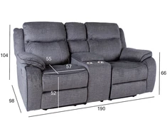 Fotelis Home4You Sofa su atlošu GENTRY 2-vietė, mechaninė, pilka