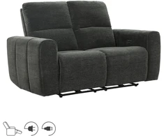 Home4You Sofa su reglaineriu MATIAS Dvivietė Tamsiai pilka