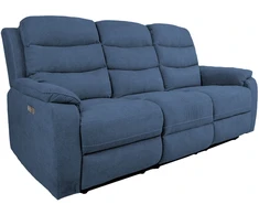 Sofa Home4You Elektrinis reglaineris MIMI, 3-vietu, mėlynas