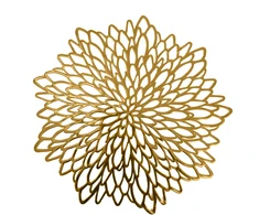 Home4You Padėkliukas FIORE D38 cm, aukso spalvos