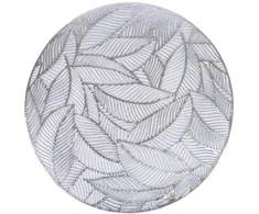 Home4You Kilimėlis ROUND LEAF D38cm, sidabrinis