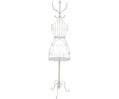 Home4You Palto kabykla / manekenas SANDY 40x30xH172cm, antikvarinis baltas