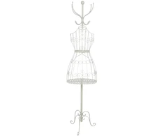 Home4You Palto kabykla / manekenas SANDY 40x30xH172cm, antikvarinis baltas