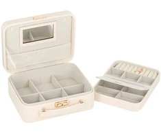 Home4You Papuošalų dėžutė SEZANE TRAVEL 23,5×18,5x9cm, balta