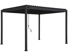 Home4You Pavėsinė MIRADOR-88 297.2x359.2x240.8 cm tamsiai pilkas aliuminis