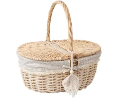 Home4You Pikniko krepšelis WILLI TASSEL 40x32xH17/40cm
