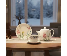 Home4You Puodelis/lėkštutė LILIAN D14,5xH8cm 200ml