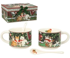 Home4You Puodeliai MIA CATS 2vnt. H6,8cm 280ml, dovanų dėžutėje