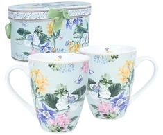 Home4You Puodeliai MIA FLORA H10,5cm 340ml 2vnt dovanų dėžutėje