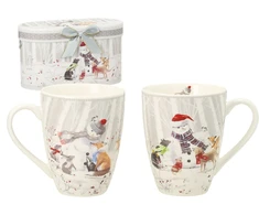 Home4You Puodeliai MIA SNOW H10,5cm 340ml, 2vnt dovanų dėžutėje