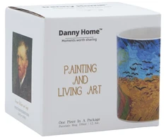 Home4You Puodelis PAINTING ART H9.5cm 350ml "Kviečių laukas su varnomis"