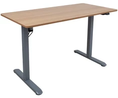 Home4You Stalas ERGO LIGHT su 1 varikliu 120x60xA73-118cm, ąžuolo/sidabrinės pilkos spalvos