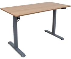 Home4you Reguliuojamo aukščio darbo stalas ERGO LIGHT su 1 varikliu 120x60cm, sidabro pilka/ąžuolas